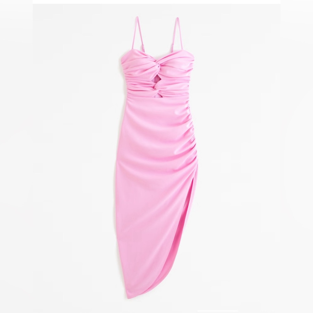 Ruched front cut-out asymmetrical midi dress AbercrombieFitch size XL (16-18)